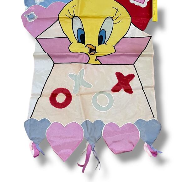 Vintage Tweety Bird Looney Tunes Flag Garden Windsculpt Spring Valentines 1999 - Picture 10 of 14